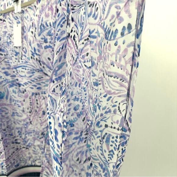 Talbots Watercolor Cover-up Poncho Blouse Size L - Picture 5 of 6